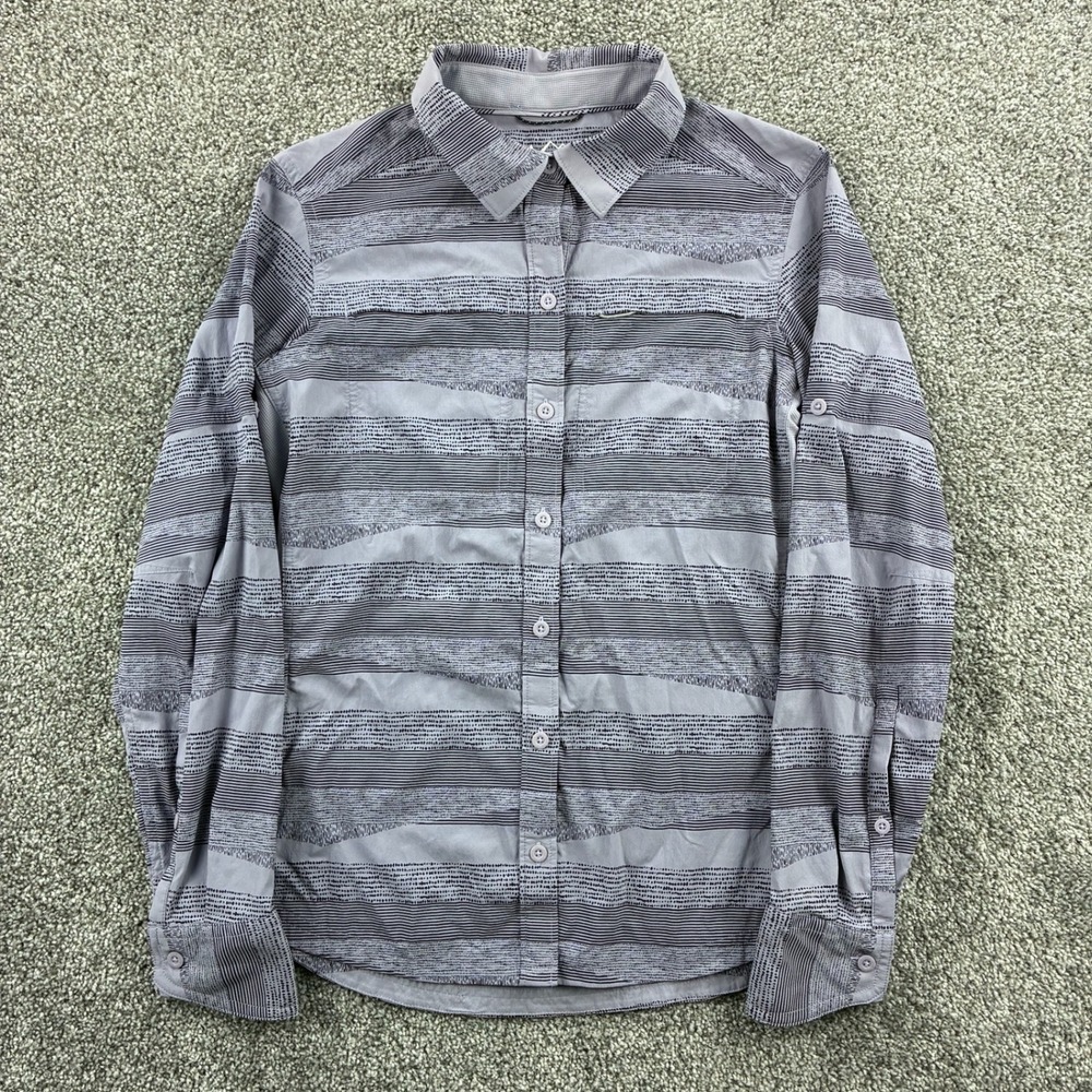 REI Co-op Sahara Shirt Women's XS Purple Striped Hiking Outdoors Button Up120042